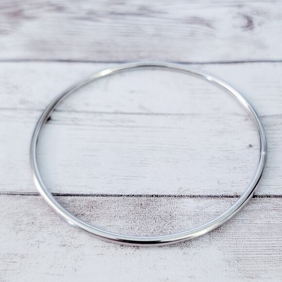 Vintage Bracelet Simple Silver Tone 8.5" - Picture 4 of 6